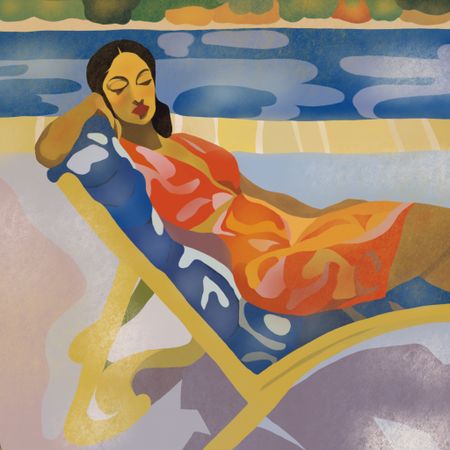 Нина Цориева (Картина, живопись - 
                  70 x 70 см) Летнее время