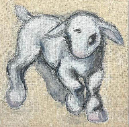 Надя фон Штерн (Картина, живопись - 
                  20 x 20 см) Из серии "Ягнята" №1