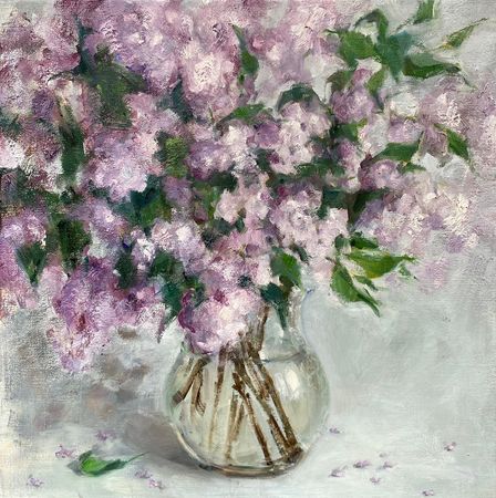 Екатерина Феоктистова (Картина, живопись - 
                  40 x 40 см) Букет сирени