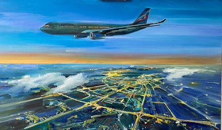 Ольга Бронских (Картина, живопись - 
                  100 x 60 см) Полет над Москвой