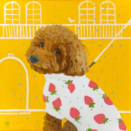 Александра Сергеева (Картина, живопись - 
                  30 x 30 см) Клубничный дождевик