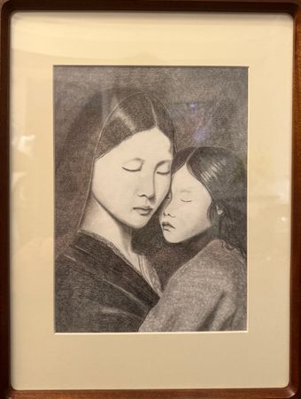 Нина Григель (Авторская графика - 
                  30 x 40 см) Объятия