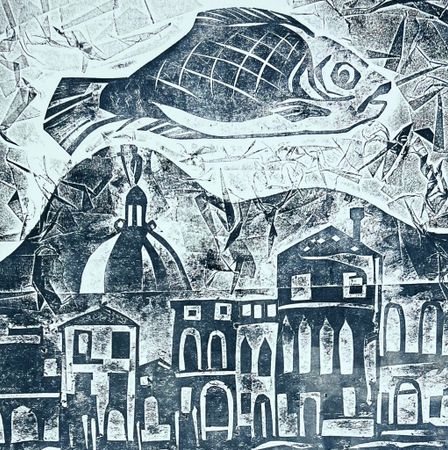 Мария Зайцева (Графика печатная - 
                  40 x 40 см) Рыба-Венеция