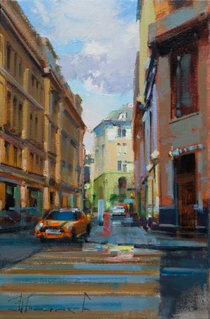 Алексей Шалаев (Картина, живопись - 
                  20 x 30 см) Распогодилось. Большой Черкасский пер.