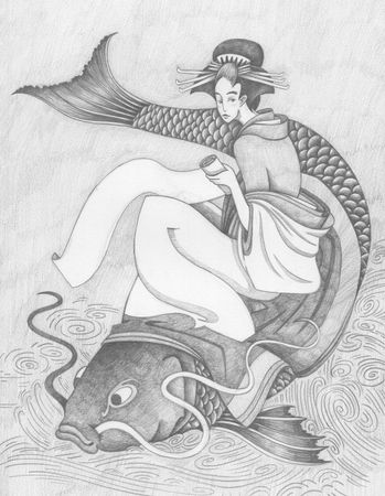 Витана Маковская (Авторская графика - 
                  21 x 29.7 см) Карп