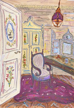 Катя Афонина (Авторская графика - 
                  30 x 40 см) Trikotazhka stories