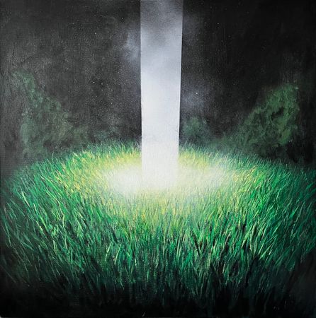Евгения Мальцева (Картина, живопись - 
                  50 x 50 см) Маленькие зеленые вещи