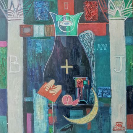 Зарина Абисалова (Картина, живопись - 
                  100 x 100 см) Верховная жрица