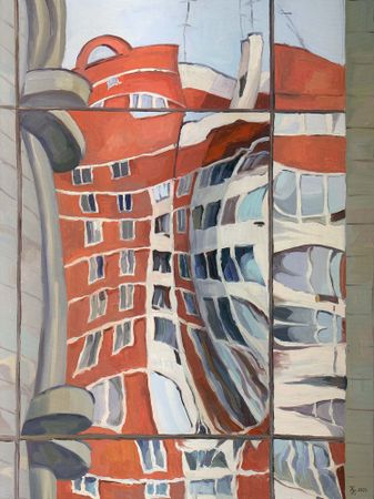 Наталия Ворошилова (Картина, живопись - 
                  60 x 80 см) Отражение. Новая Москва
