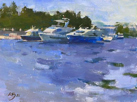 Надежда Воронцова (Авторская графика - 
                  40 x 30 см) Прогулка на воде