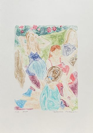 Наталья Чобанян (Графика печатная - 
                  30 x 41 см) Девушки