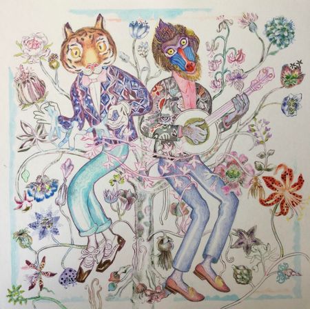 Александра Бадашкеева (Картина, живопись - 
                  30 x 30 см) Party Animals