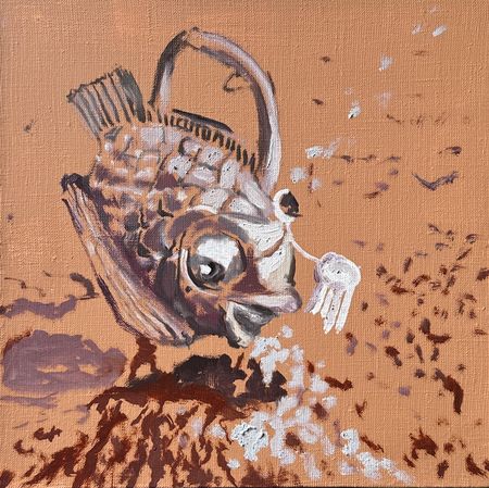 Надежда Богомолова (Картина, живопись - 
                  30 x 30 см) Рыба-лейка