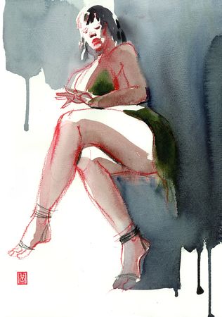 Виктория Севастьянова (Авторская графика - 
                  28 x 38 см) Burlesque 002