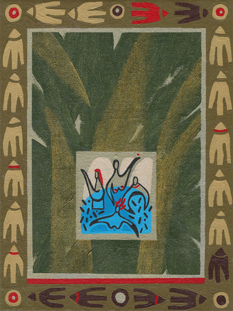 Лена Романовская (Авторская графика - 
                  27 x 32 см) Купальщицы