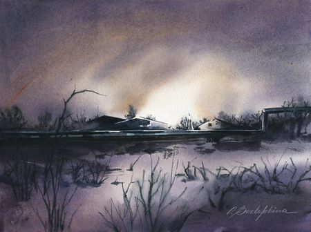 Ольга Безлепкина (Авторская графика - 
                  50 x 40 см) Трубопровод 2