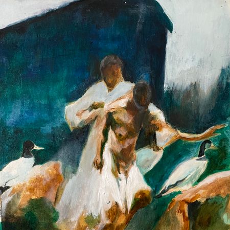 Лена Троянская (Картина, живопись - 
                  35 x 35 см) Гармония несогласия (эскиз к работе маслом)