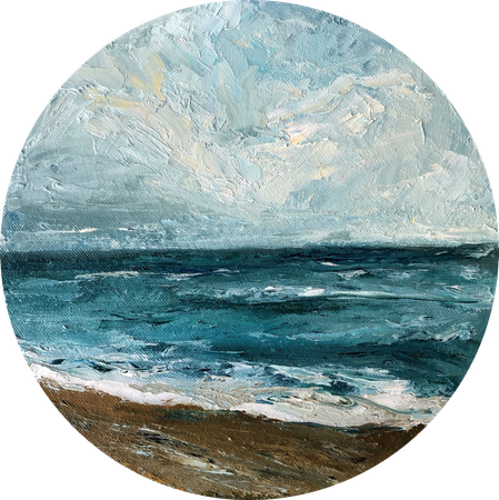 Маргарита Басалей (Картина, живопись - 
                  25 x 25 см) Лазурь