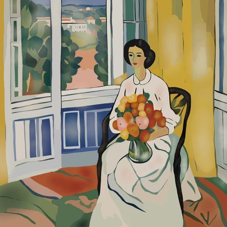 Нина Цорити (Картина, живопись - 
                  70 x 70 см) Букет для любимой