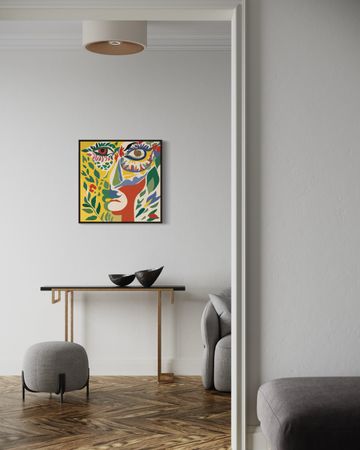 Нина Цориева (Картина, живопись - 
                  70 x 70 см) Портрет женщины