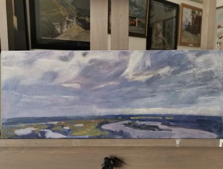 Ольга Семченко (Картина, живопись - 
                  50 x 19.7 см) Облака над Камой