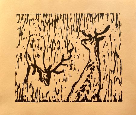 Алина Буглеева (Графика печатная - 
                  22 x 20 см) Олени