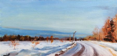 Юлия Куртова (Картина, живопись - 
                  40 x 20 см) Дорога домой