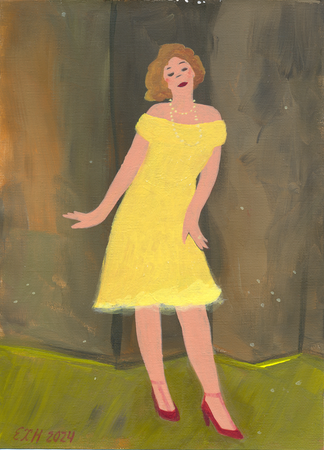 Елена Хасанова (Авторская графика - 
                  21 x 29 см) В театр