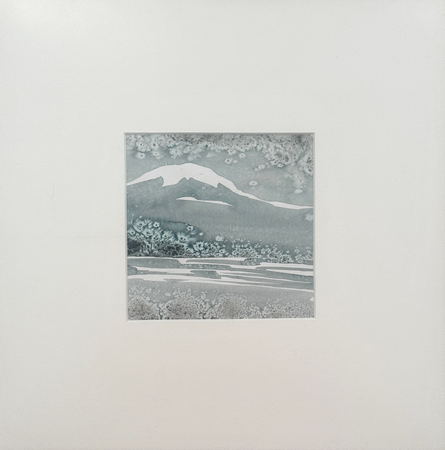 Анастасия Попова (Авторская графика - 
                  40 x 40 см) Алтай. Снежная вершина.