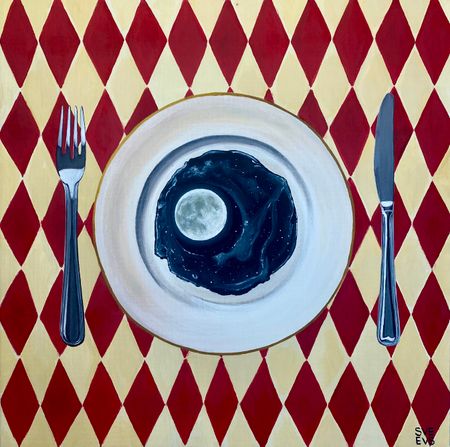 Светлана Евсеева (Картина, живопись - 
                  40 x 40 см) Moon Side Up Egg