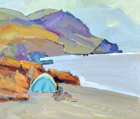 Олеся Лишаева (Картина, живопись - 
                  60 x 50 см) Палатка на Меганоме