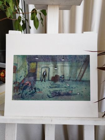 Варвара Голланд (Авторская графика - 
                  36 x 32.5 см) Бешеные псы. Финал