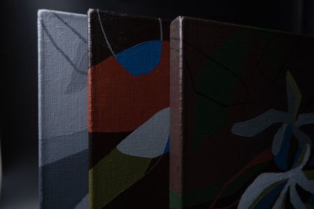 Рена Аверина (Картина, живопись - 
                  30 x 30 см) Триптих "Шеффлера" (Левая часть)