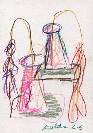 Дмитрий Кавка (Авторская графика - 
                  14.8 x 21 см) Натюрморт с цветами