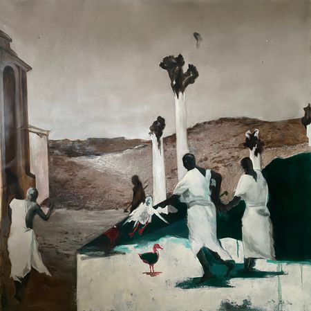 Елена Троянская (Картина, живопись - 
                  100 x 100 см) Новый Эдем