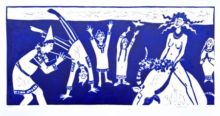 Марина Коротаева (Графика печатная - 
                  53 x 25 см) Королева мая