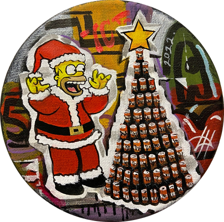 Динара Хёртнагль (Картина, живопись - 
                  15 x 15 см) Beer tree. Christmas edition