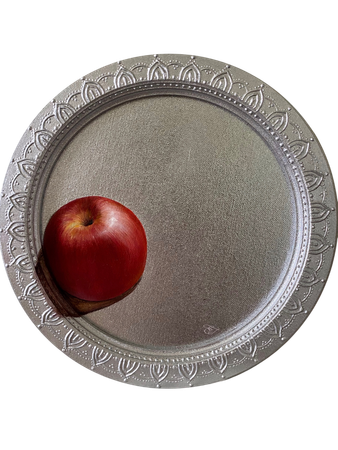 Евгения Горбунова (Картина, живопись - 
                  30 x 30 см) Наливное яблочко на серебряном блюдечке