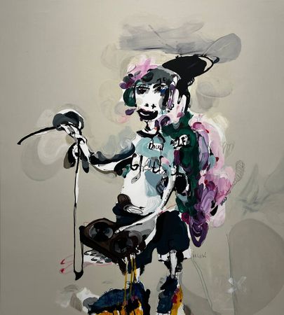 Алексей Васильев (Картина, живопись - 
                  90 x 100 см) Street video artist. Side B. Ты все равно будешь смотреть мои фильмы