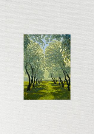 Алексей Кротов (Авторская графика - 
                  20 x 28 см) Яблоневый сад. Коломенское