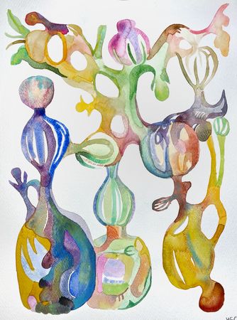 Екатерина Уварова (Авторская графика - 
                  30 x 40 см) Живое