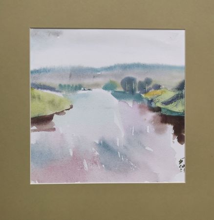 Регина Буглеева (Авторская графика - 
                  30 x 30 см) Река Томь