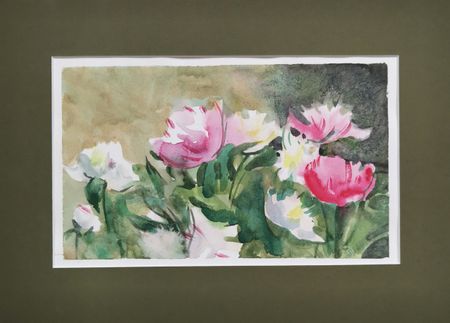 Регина Буглеева (Авторская графика - 
                  35 x 25 см) Пионы