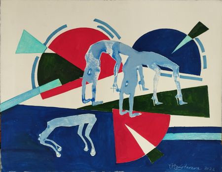 Наталья Лотарева (Графика печатная - 
                  53.5 x 42 см) Редкие птицы. Авангард