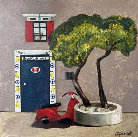 Ольга Афанасиади (Картина, живопись - 
                  70 x 70 см) Испанский пейзаж