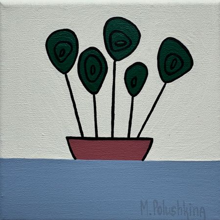 Мария Полушкина (Картина, живопись - 
                  10 x 10 см) Plant 3