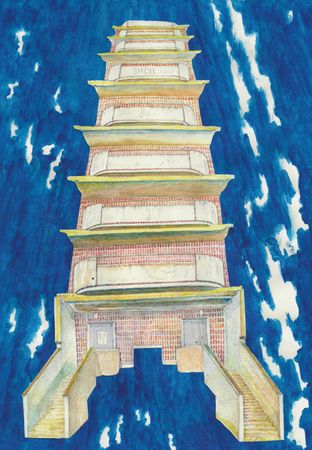 Егор Щаблыкин (Авторская графика - 
                  21 x 29 см) Графическая серия "Воздушные замки"