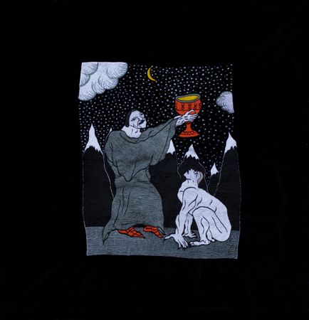 Сергей Тихонов (Вышивка - 
                  85 x 82 см) Частные уроки