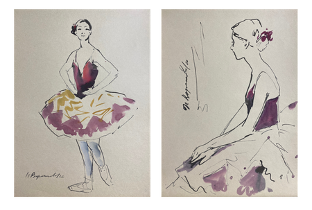 Надежда Воронцова (Авторская графика - 
                  60 x 42 см) Балерина 3, 4