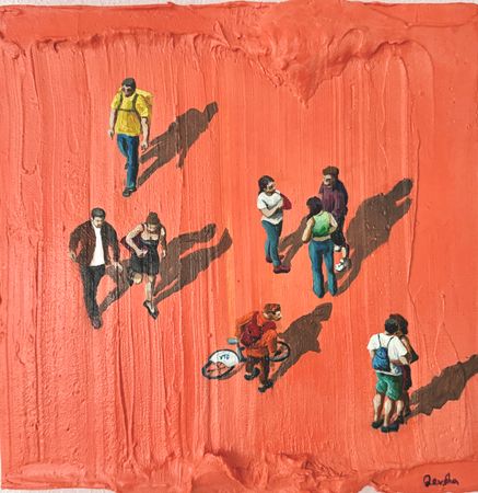 Кристина Толмачева (Картина, живопись - 
                  30 x 30 см) Ритмы города. Зарисовка